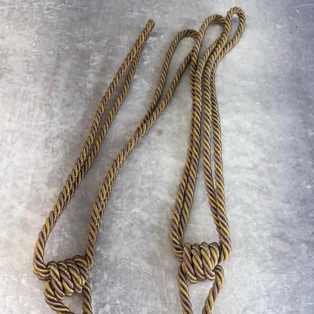 Elegant Gold‎ Tassel Curtain Tie Back Crystal Accent Set of 2